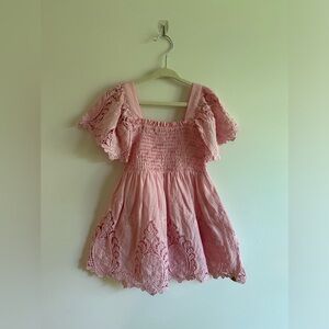 Cheeky Plum Nora Lace Dress - Peony Pink